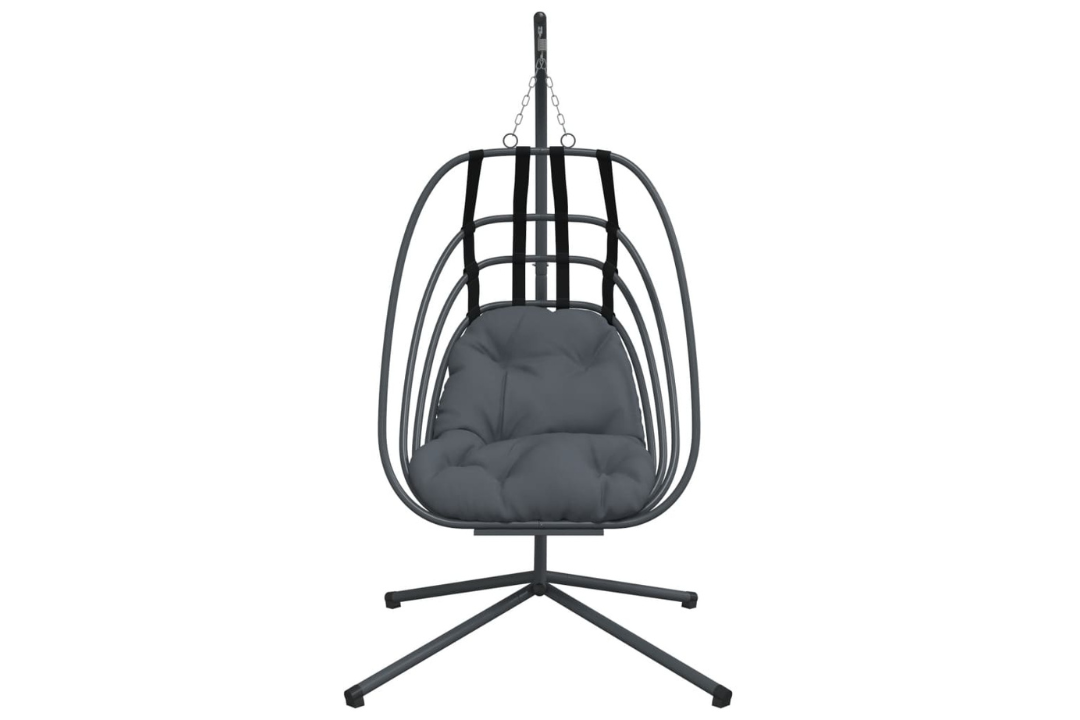 Durable Hanging Egg Chair with Stand Anthracite Steel