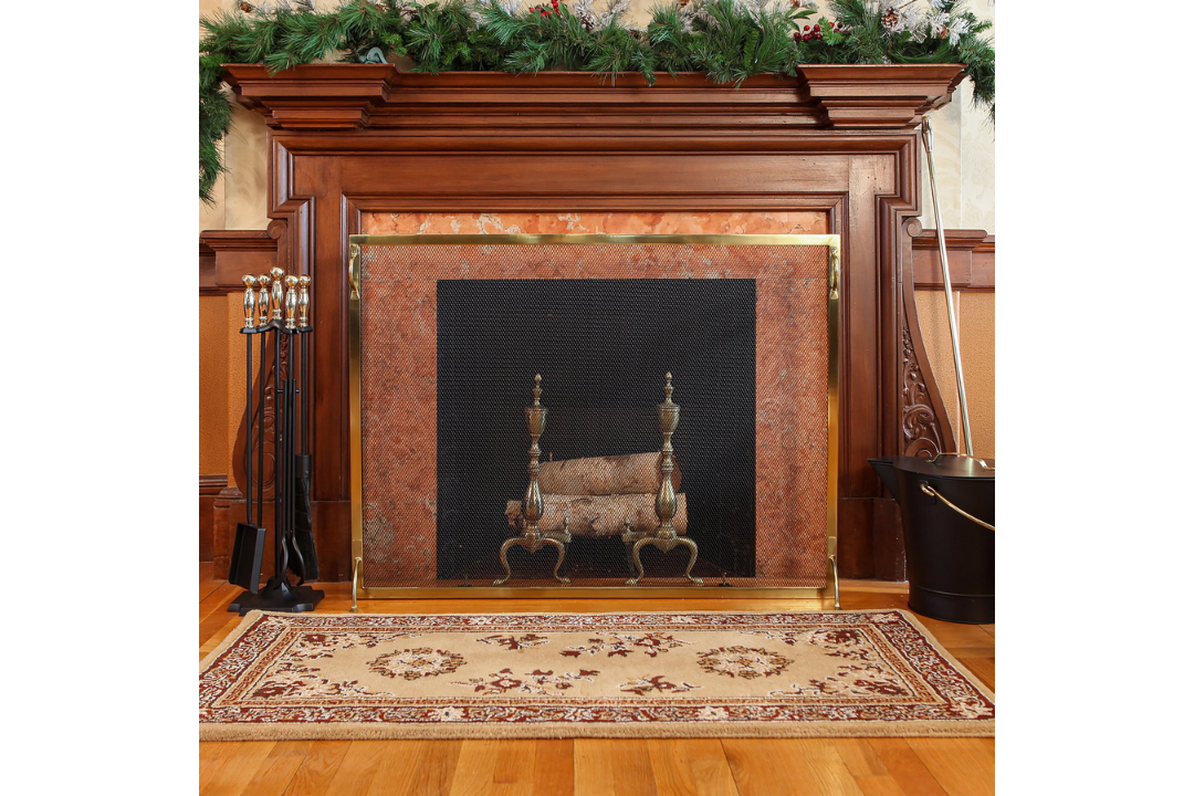 Montreal Fireplace Screens – Steel Frame and Polished Brass Finish