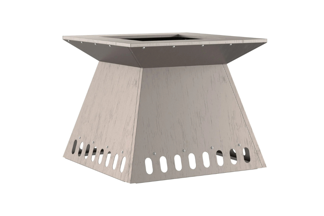 Modern Square Wood-Burning Fire Pit 48x48x40 cm in Original Color
