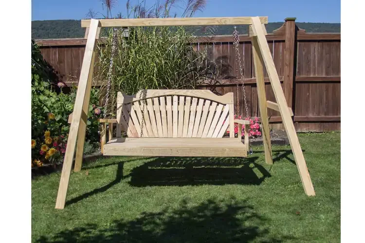 Treated Pine Fanback Swingbed with a Stable Frame