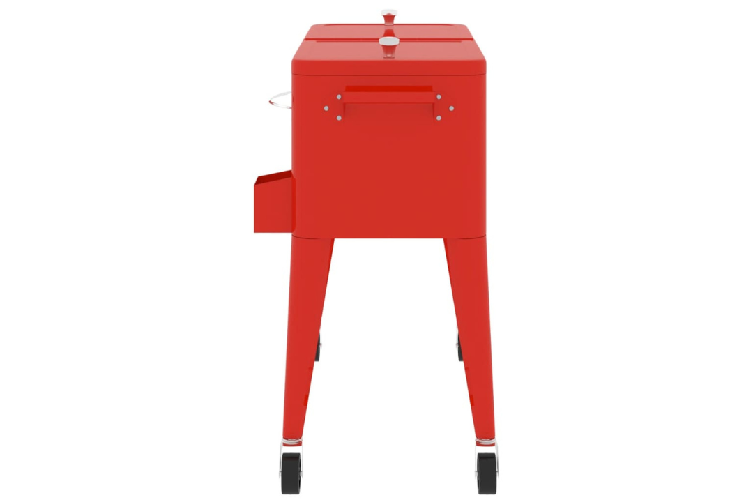 Red Cooler Cart with Wheels 92x43x89 cm – 80 Quart Outdoor Party Cooler with Polypropylene Material
