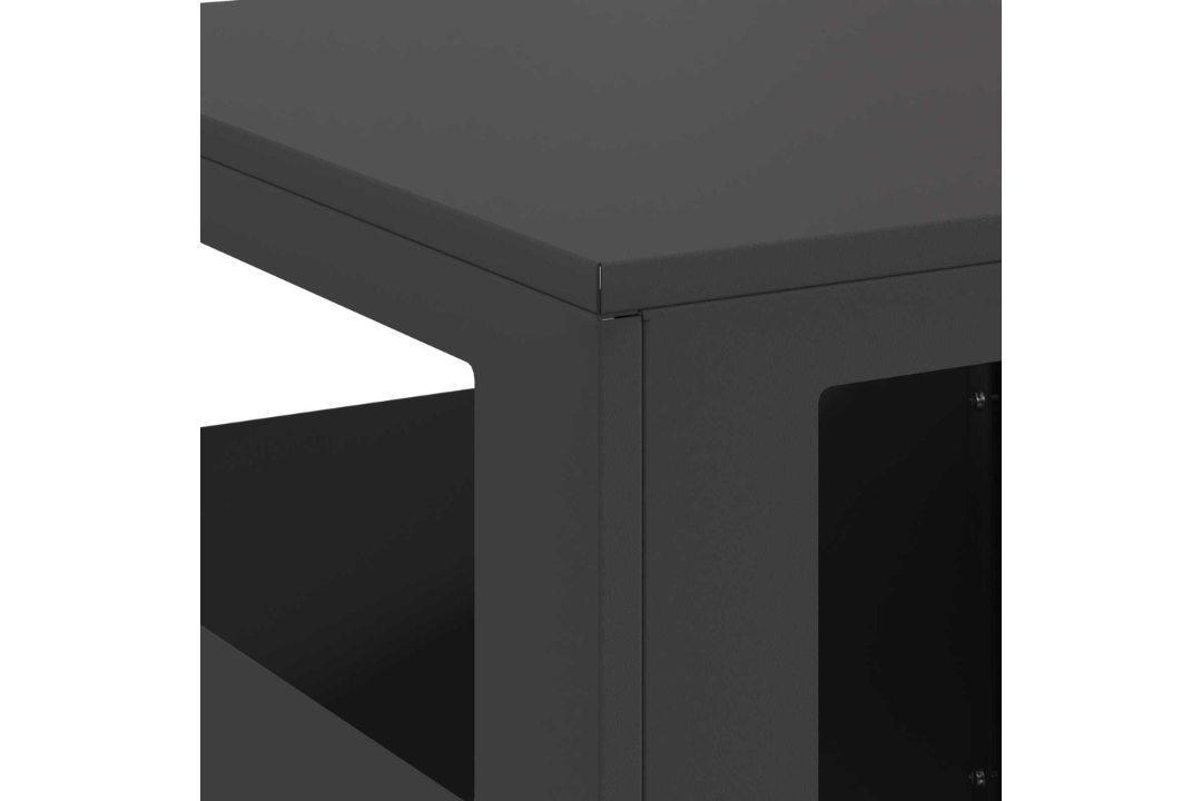 Minimalist Square Steel Fire Pit 35 x 35 x 100 cm in Black Cold-Rolled Steel