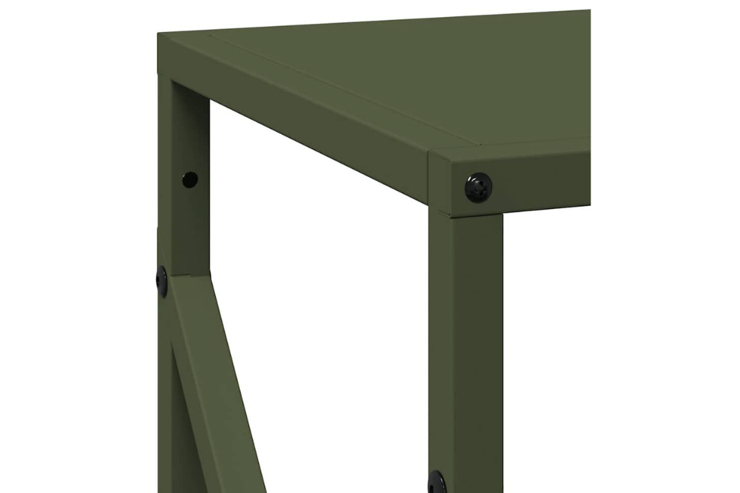 Minimalist Firewood Rack 34 x 25 x 100 cm in Olive Green Made of Cold-Rolled Steel