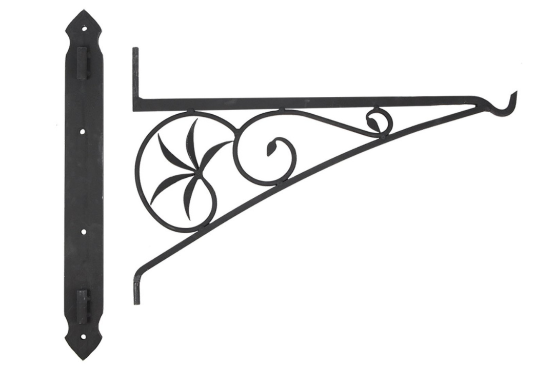 24" Swivel Arm Fireplace Crane – Wrought Iron Hearth Cooking Bracket with Black Powder Coated Finish