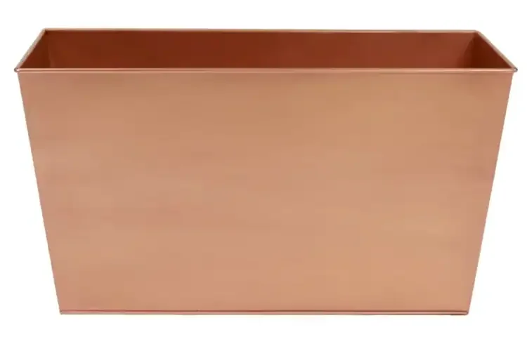 SOLARIA Copper-Plated Tall Flower Box – Indoor/Outdoor Modern Planter Timeless and Elegant
