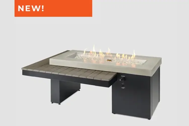 Uptown Coastal Grey Linear Gas Fire Table