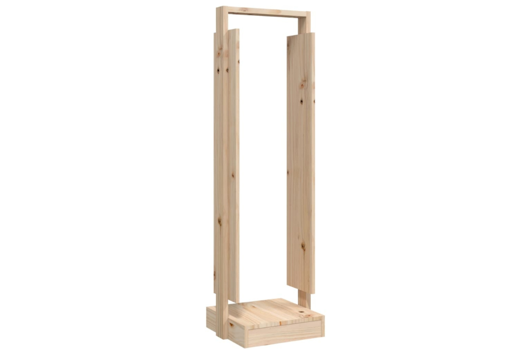 Durable Log Holder 33.5 x 30 x 110 cm Solid Pine Wood – Rustic Firewood Storage