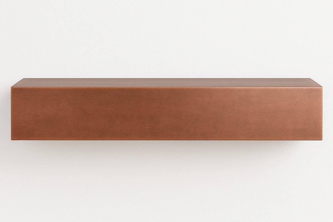 Design Specialties Redwood Steel Hand Crafted Finish Steel Mantel Shelf