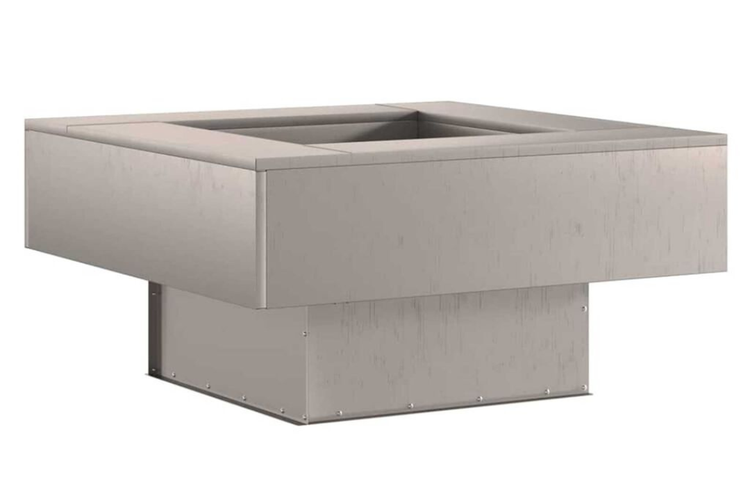 Square Fire Pit 80 x 80 x 40 cm in Rusty Brown Weathering Steel in Original Color