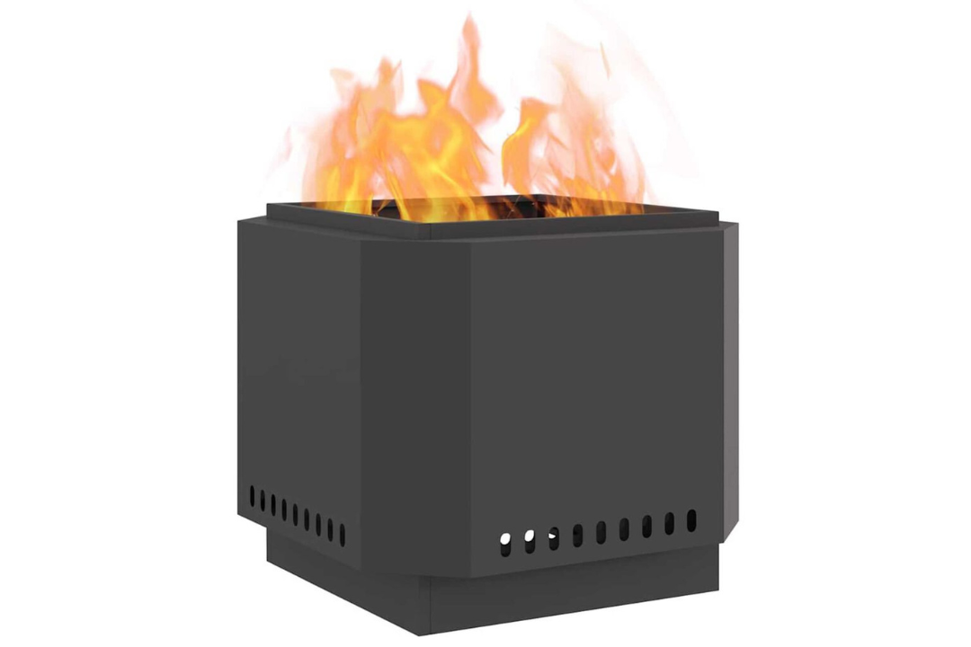 Smokeless Fire Pit 58 x 58 x 51 cm in Matte Black Cold-Rolled Steel