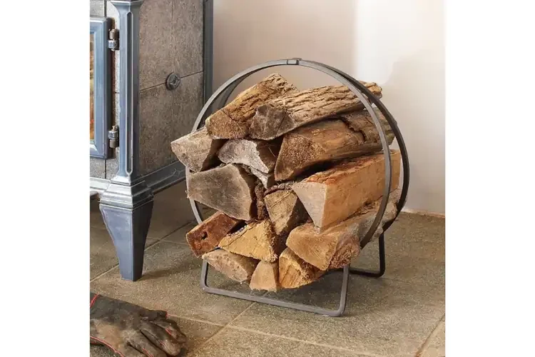 Log Holder Hoops in 24 Inches with Black Powder Coated Finish