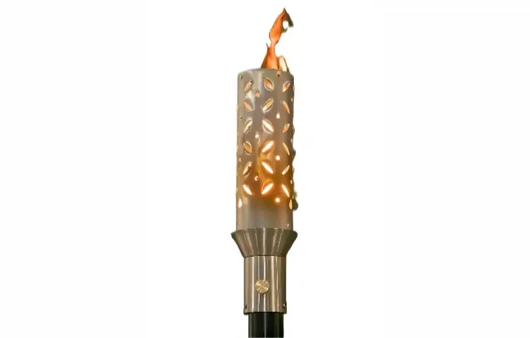 Diamond Plate Stainless Steel Gas Tiki Torch Head – Elegant Outdoor Lighting