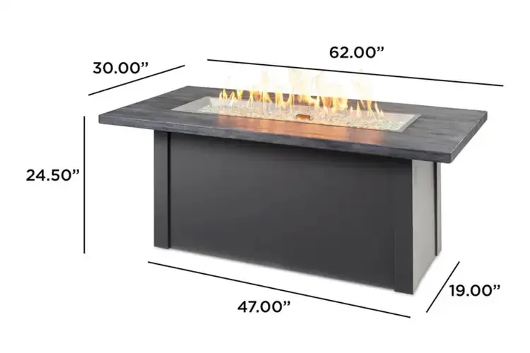 Havenwood 62" Gas Fire Pit Table Dimension