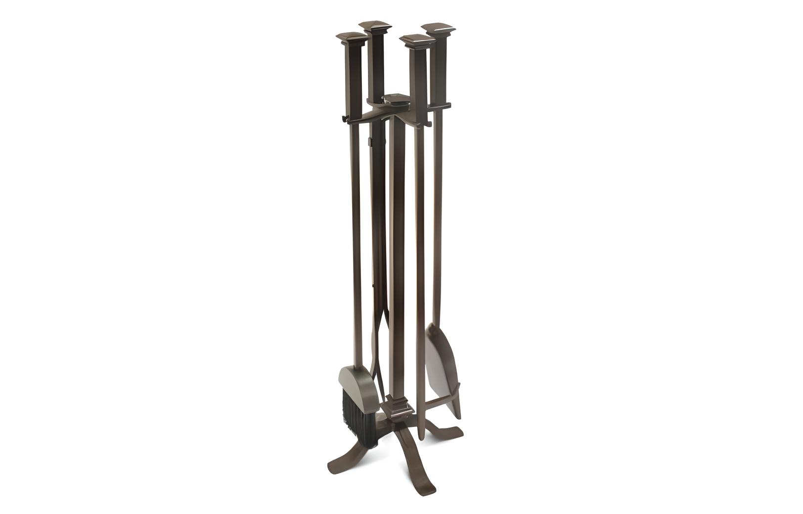 Addison 4-Piece Burnished Bronze Fireplace Tool Set
