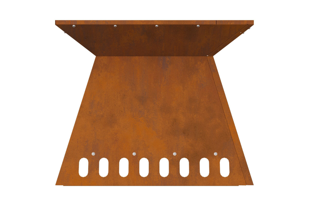 Weather-Proof Modern Square Wood-Burning Fire Pit 48x48x40 cm in Brown