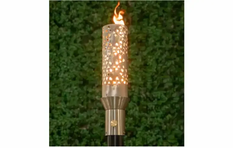 Powder Burst Stainless Steel Gas Tiki Torch Head Lit