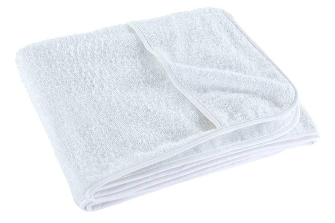 Beach Towels 2 pcs 75x200 cm Fabric 400 GSM in White Made of Cotton and Polyester Blend