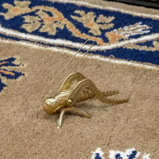 Solid Brass Hearth Cricket Right Side View