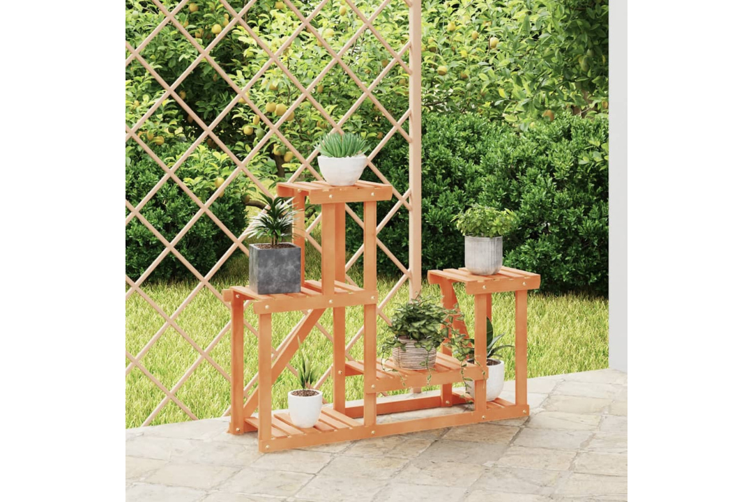 Durable Solid Wood Fir Flower Stand 90 x 25 x 73.5 cm in Light Brown