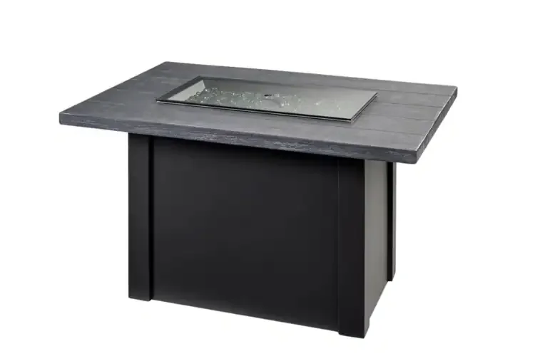 Havenwood 44" Luverne Black Rectangular Gas Fire Pit Table Cover Included