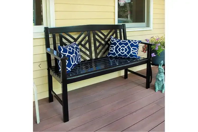 Fretwork Bench in Black