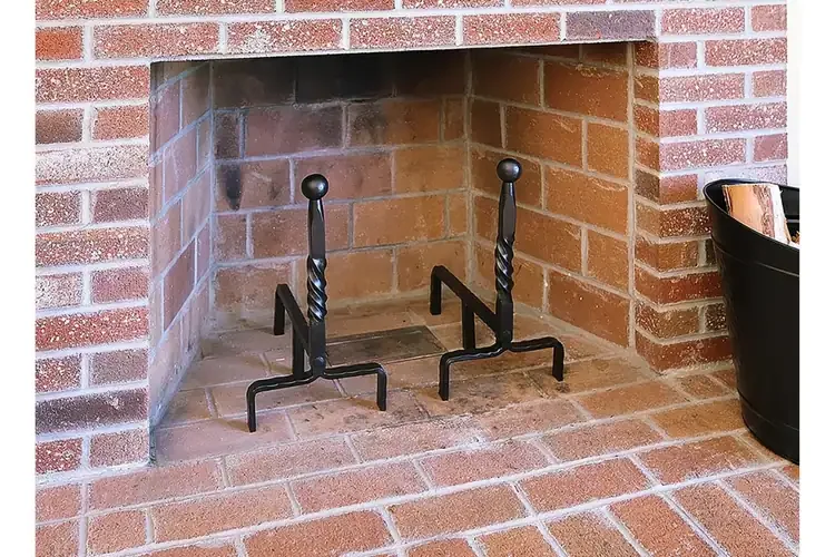 Ball End Andirons – Wrought Iron Fireplace Log Holders with Classic Rope Design