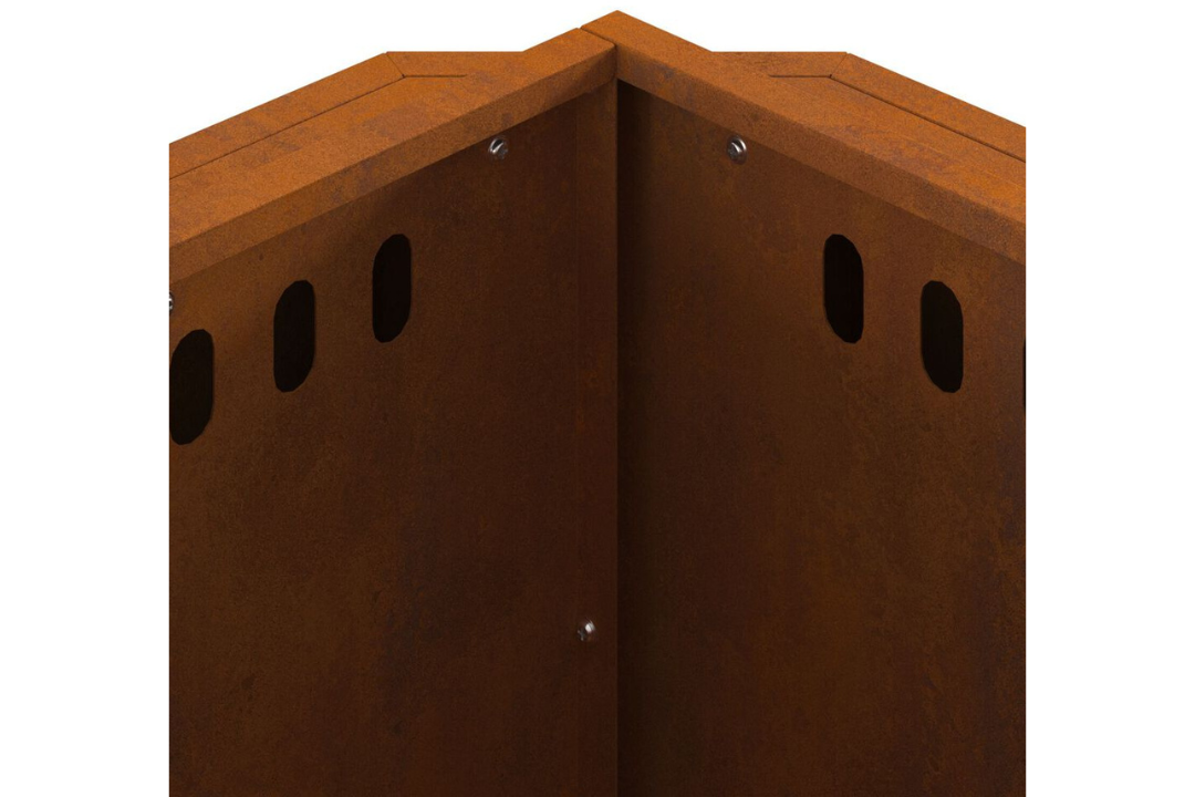 Chic Smokeless Fire Pit 58 x 58 x 51 cm in Rusty Brown Weathering Steel