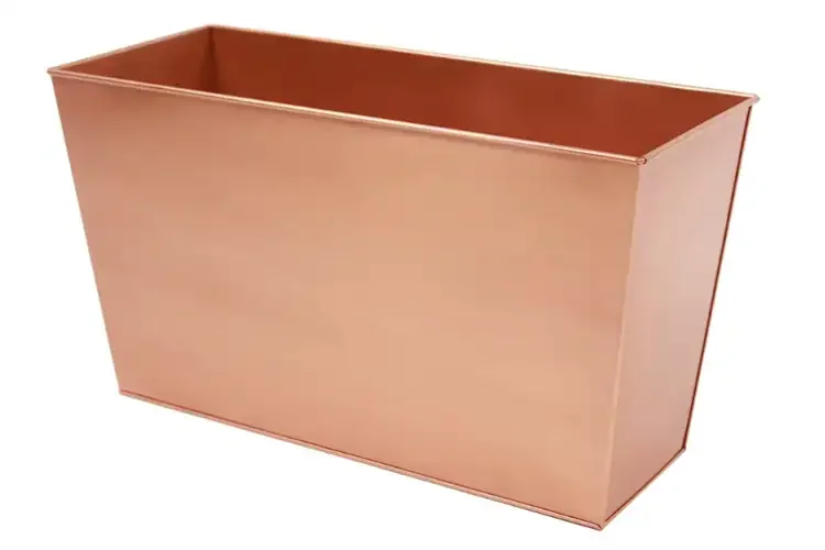 SOLARIA Copper-Plated Tall Flower Box With Copper-Plated Finish