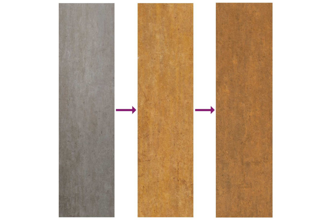 Fire Pit Square 80 x 80 x 43 cm Steel in Rusty Brown Weathering Steel Naturally Developing Rust Overtime