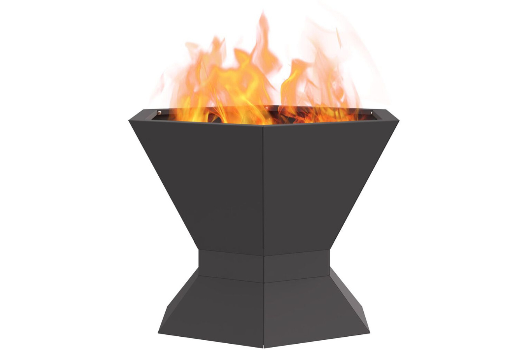 Durable Hexagonal Black Fire Pit 50 x 50 x 40 cm Cold-Rolled Steel