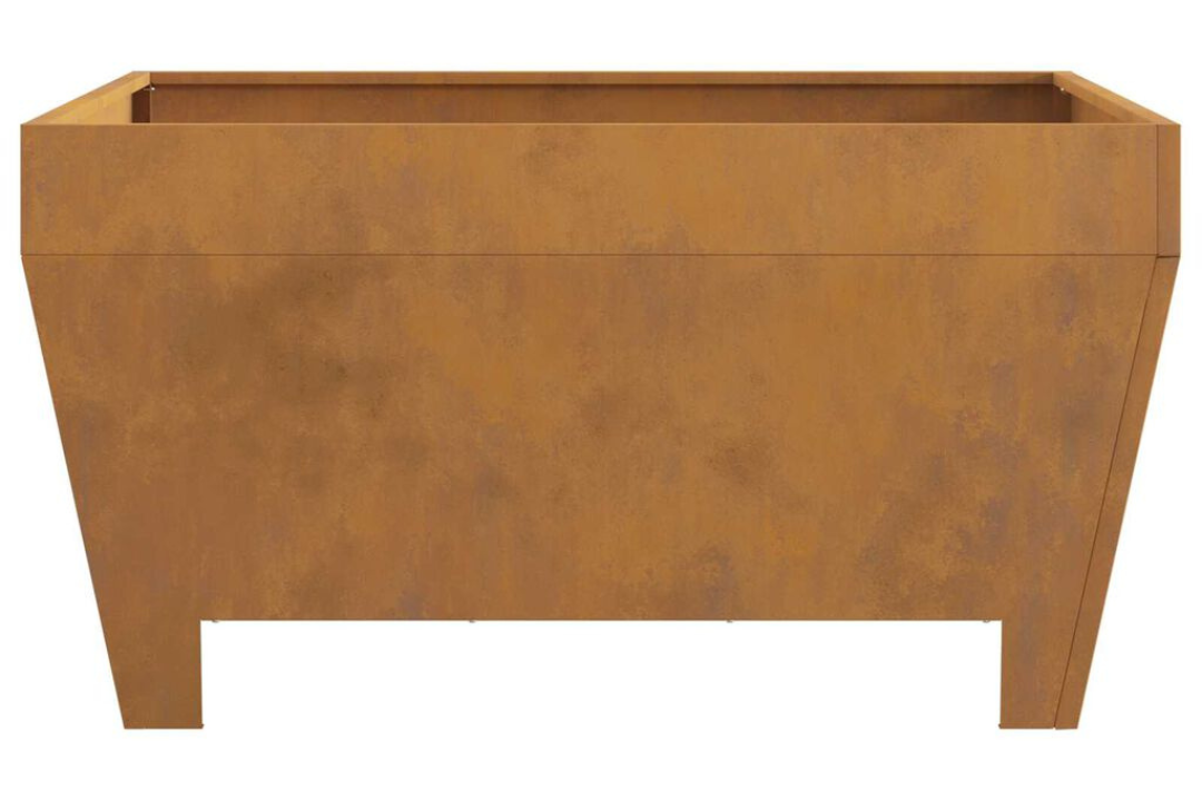 High-Quality Fire Pit Square 80 x 80 x 43 cm Steel in Rusty Brown Weathering Steel