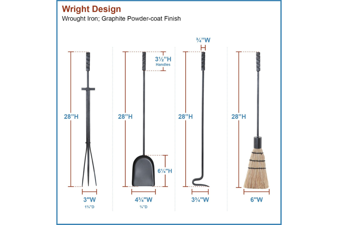 Wright Design Fireplace Tool Set Details