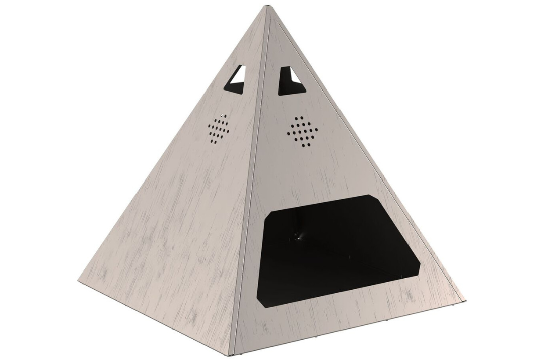 Fire Pit Pyramid 50 x 50 x 51 cm in Weathering Steel Original Color