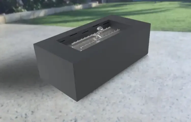 HPC Tejas Gray Rectangular Fire Pit Enclosure Electronic Ignition Series