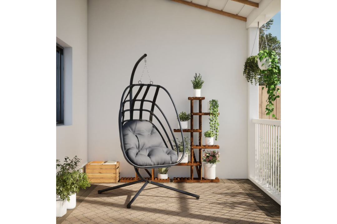Hanging Egg Chair with Stand Anthracite Steel