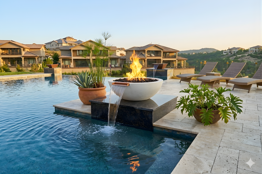 The Outdoor Plus 27" Sedona Fire & Water Bowl – GFRC Concrete