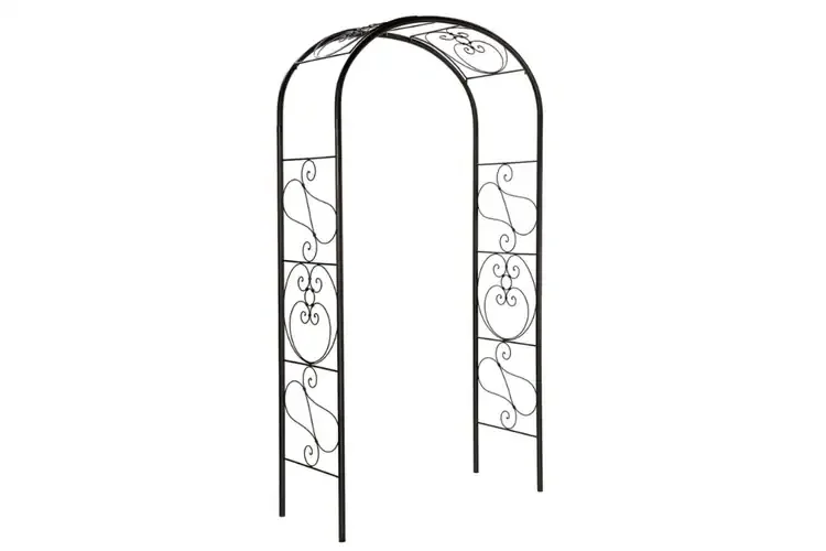 The Ferro Firenze Arbor features easy assembly garden arch components