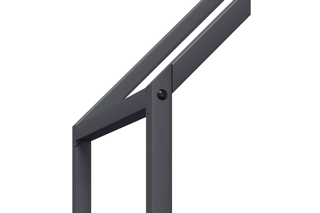 Minimalist Firewood Rack 60 x 25 x 60 cm in Anthracite Made of Cold-Rolled Steel