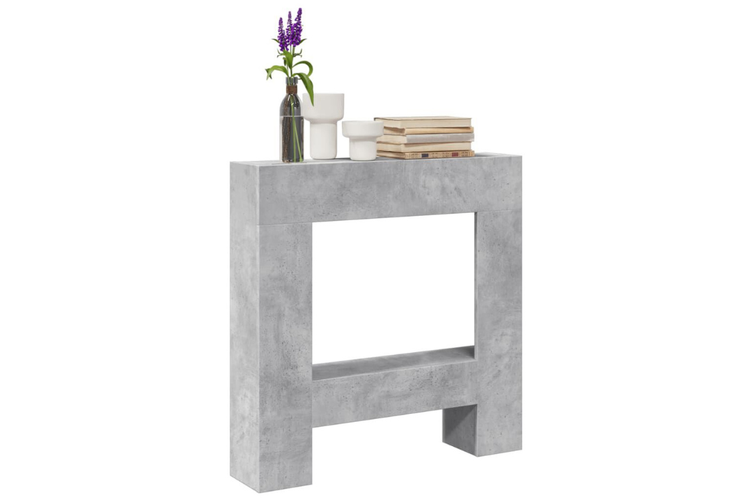 Fireplace Surround 81 x 18 x 82 cm in Concrete Gray Made of Engineered Wood Mantel Frame