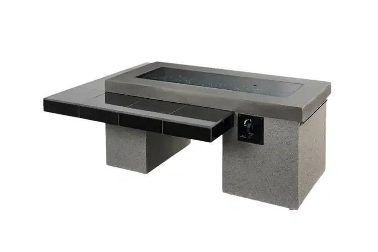 Uptown Black Linear Fire Pit Table Cover Included