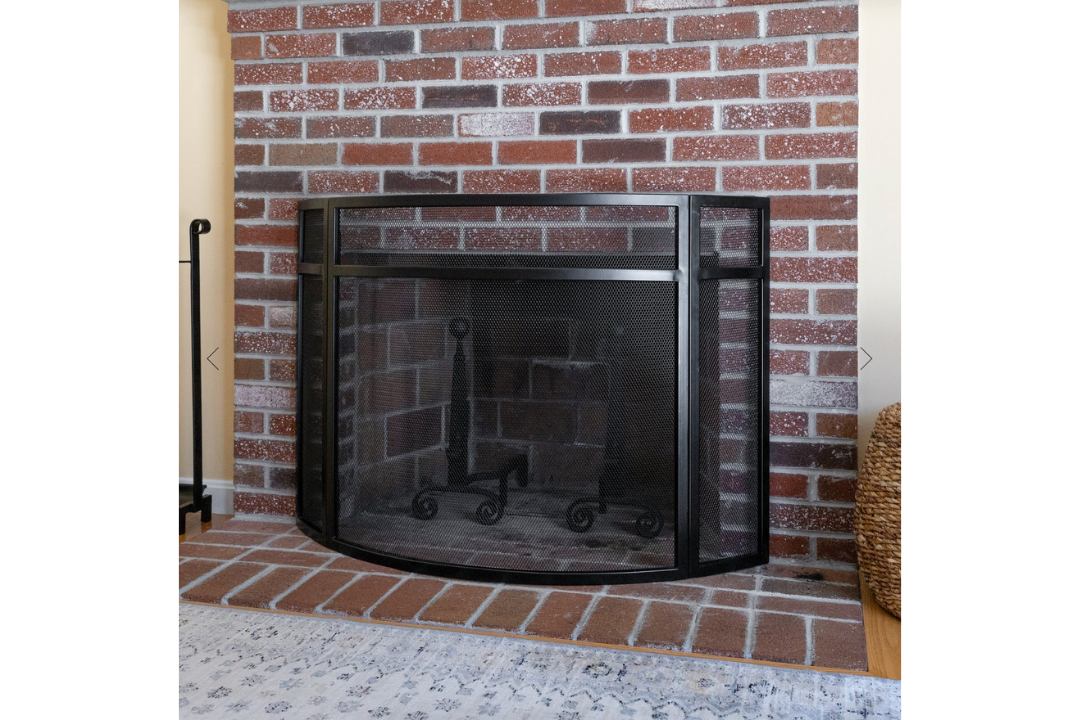 Panelled Curved Fireplace Screen – Made of Wrought Iron