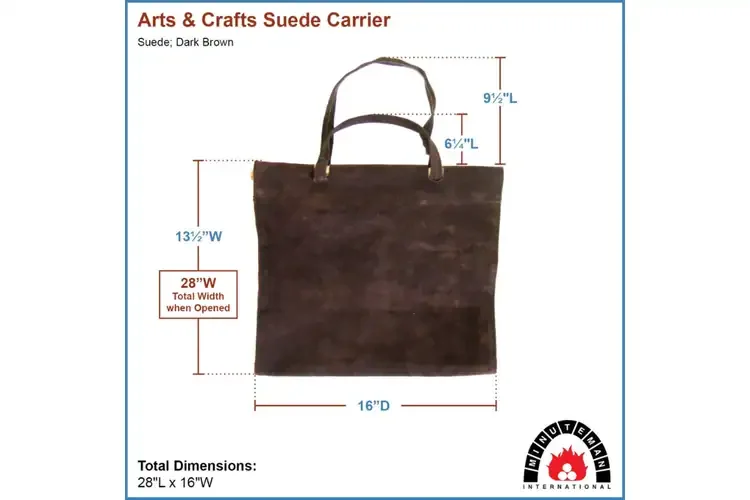 Arts & Crafts Log Holder with Suede Carrier – Folding Wrought Iron Rack Suede Specifications