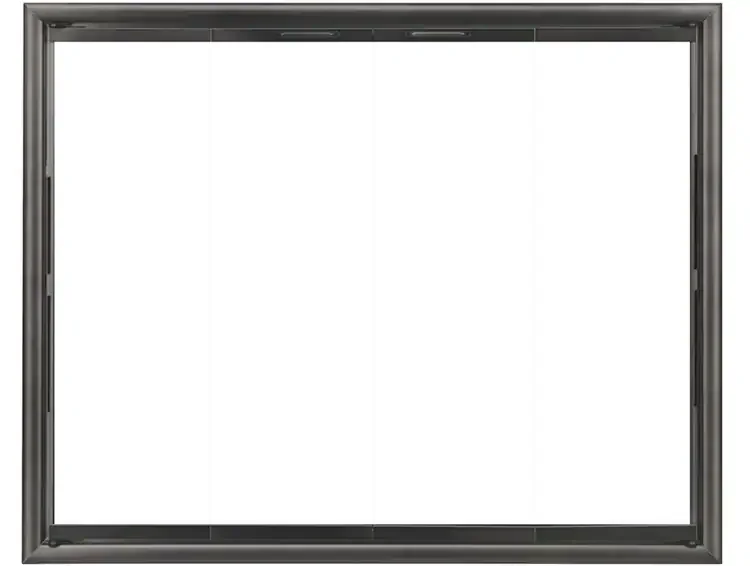 Silhouette Zero Clearance Fireplace Glass Door In Flat Black Finish - Large