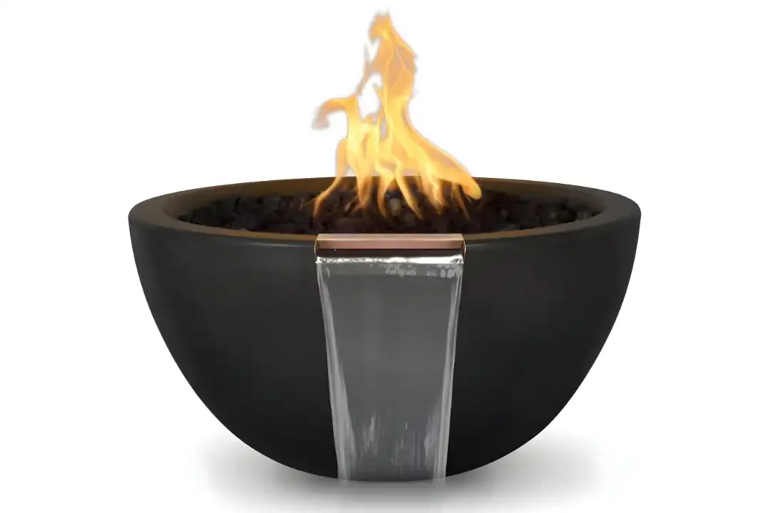 Luna GFRC Fire & Water Bowl - Black