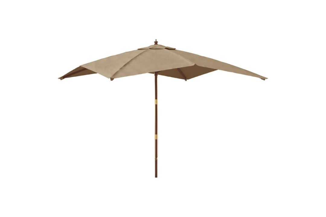 Garden Parasol with Wooden Pole 300x300x273 cm in Taupe