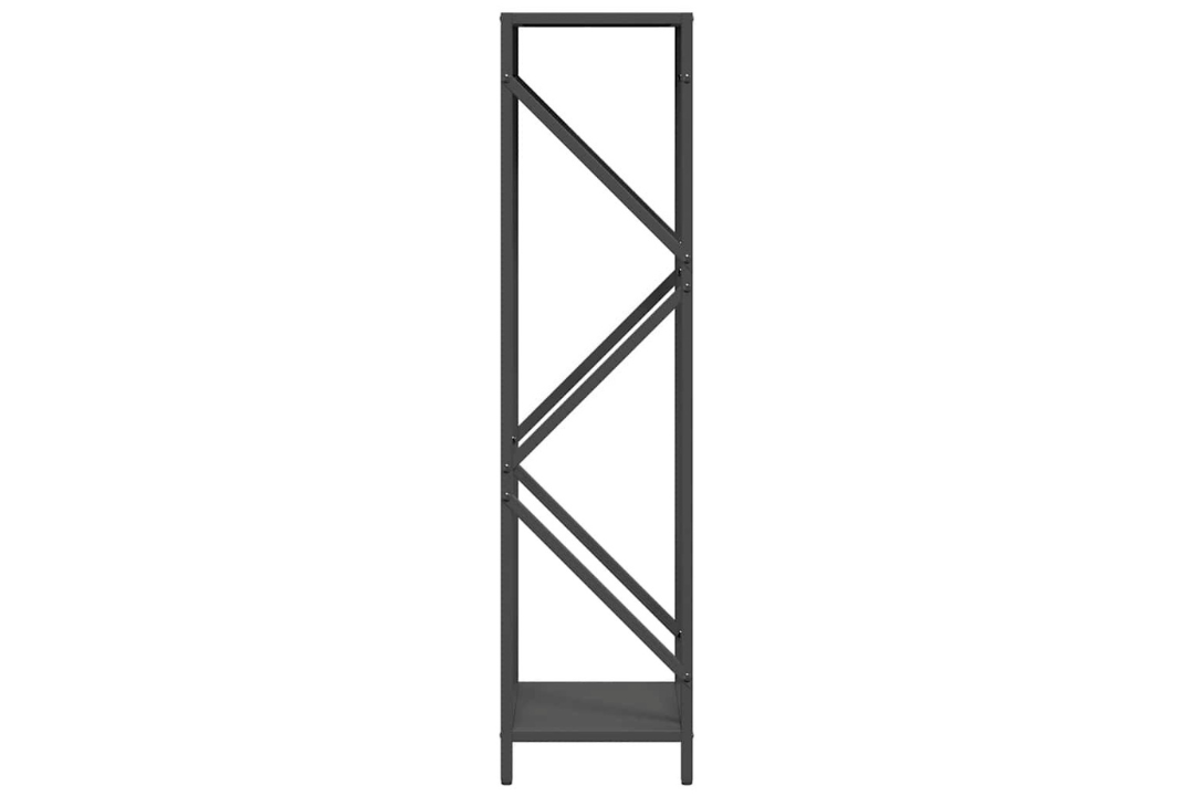 Space-Saver Firewood Rack 34 x 25 x 100 cm in Black Made of Cold-Rolled Steel