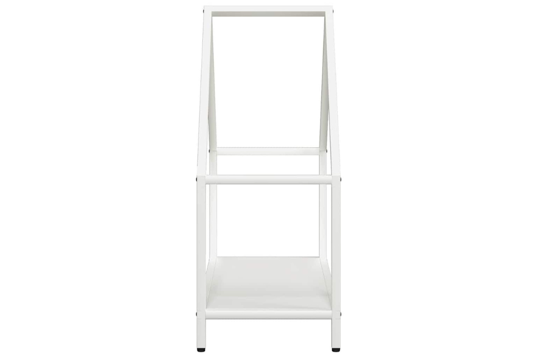Sleek Firewood Rack 60 x 25 x 60 cm in White Made of Cold-Rolled Steel