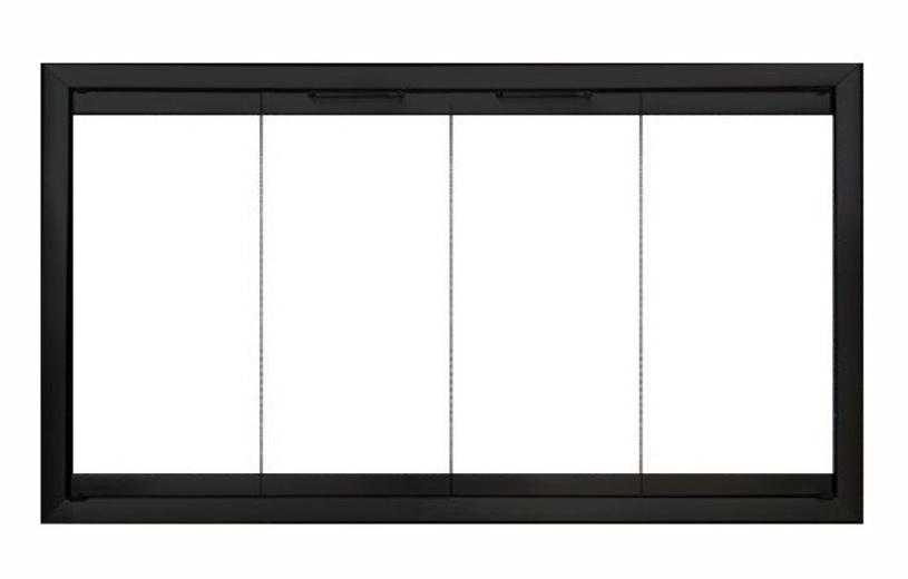 Matte Black Prefab Fireplace Glass Door