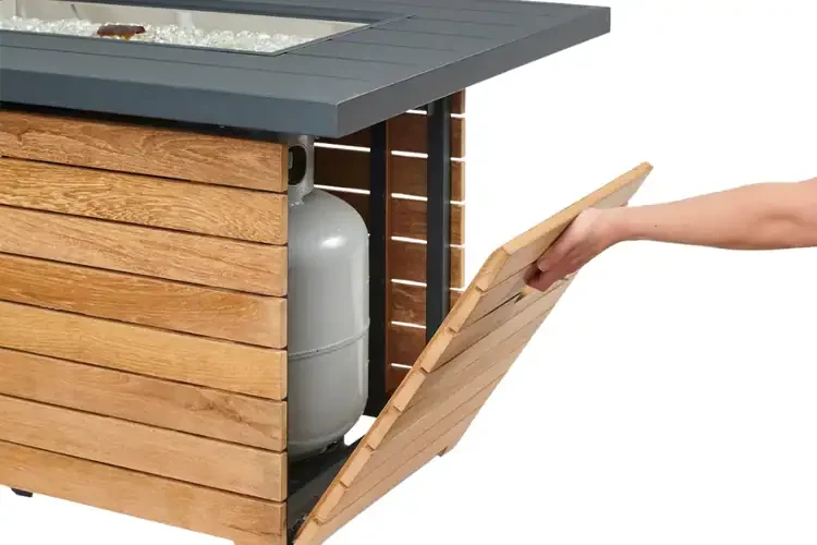 Darien 42" Aluminum Top Rectangular Gas Fire Pit Table Hidden Access Door