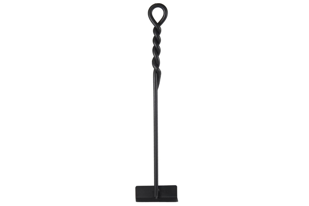 Rope Handle Mini Hoe Fireplace Tools – Wrought Iron, Black Finish